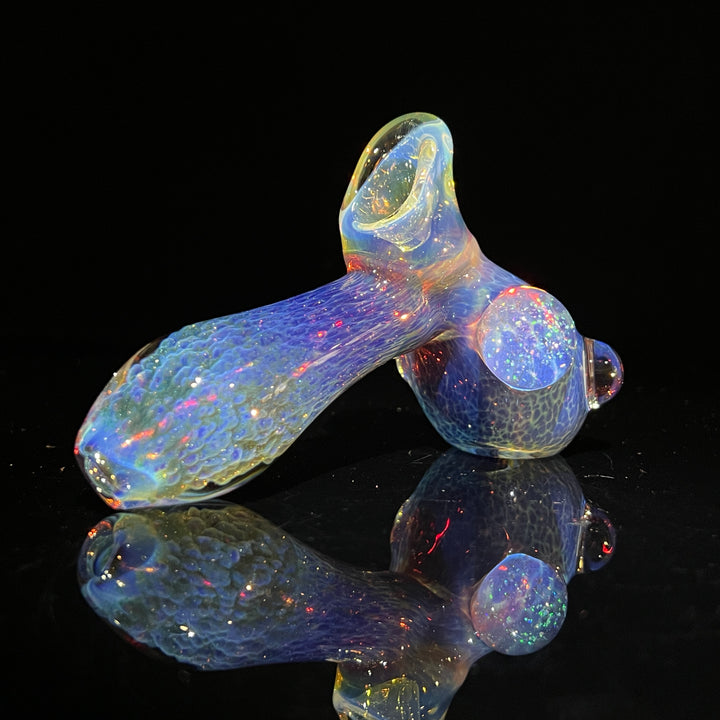 Purple Nebula with Crushed Opal Marble Drop Hammer Glass Pipe Tako Glass   