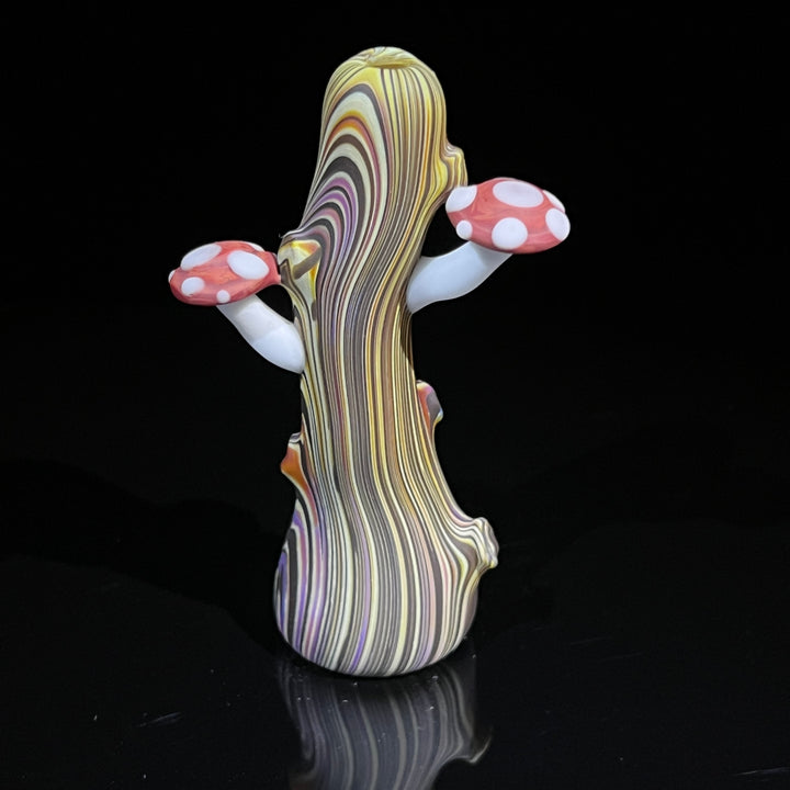 Woodgrain Mushroom Chillum Glass Pipe Wazoo Glass