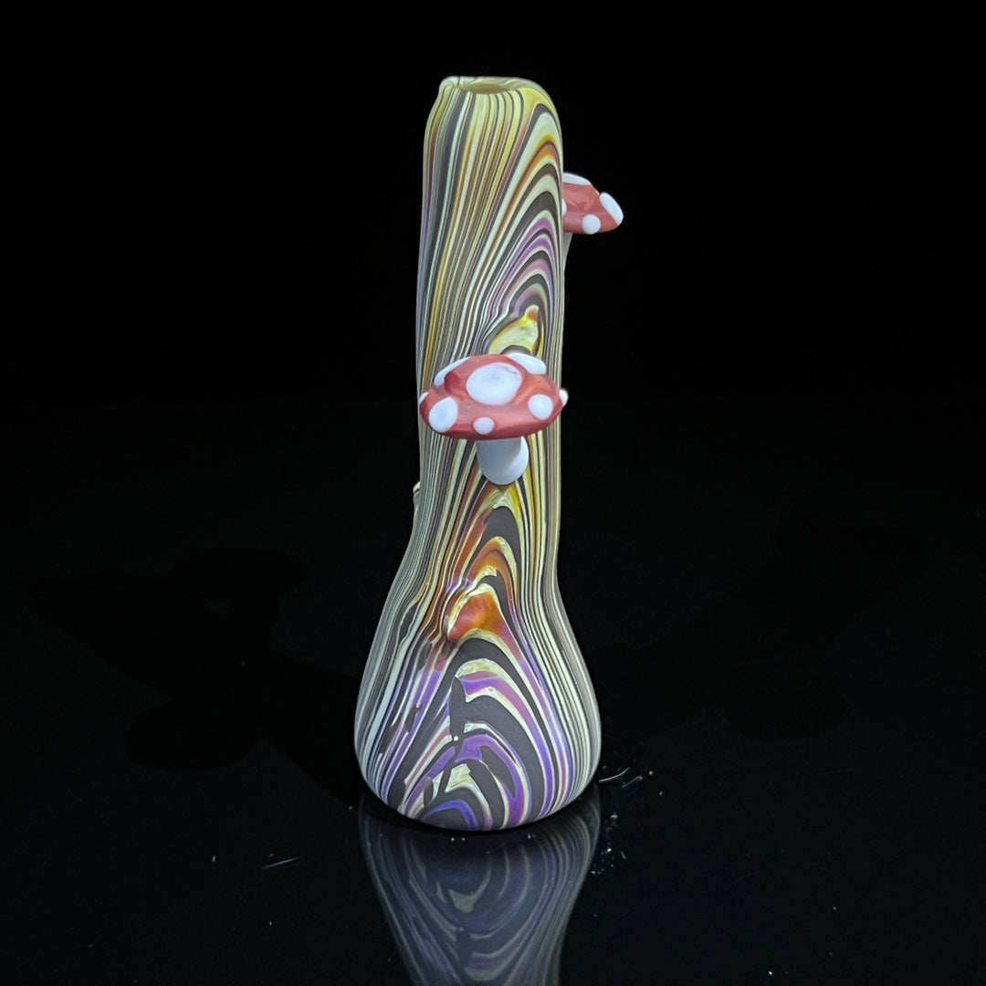 Woodgrain Mushroom Chillum Glass Pipe Wazoo Glass