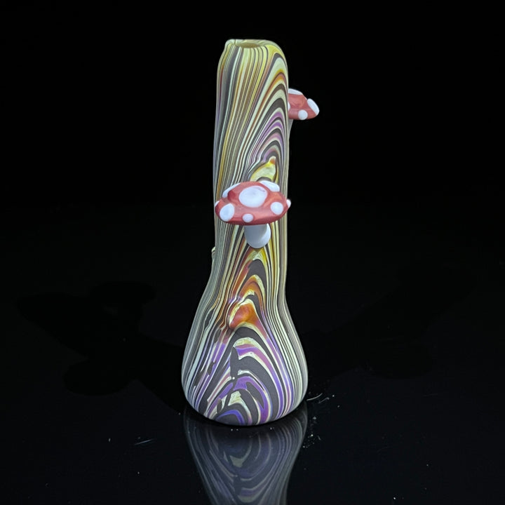 Woodgrain Mushroom Chillum Glass Pipe Wazoo Glass