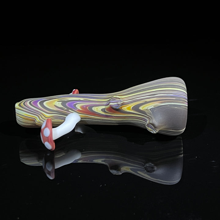 Woodgrain Mushroom Chillum Glass Pipe Wazoo Glass