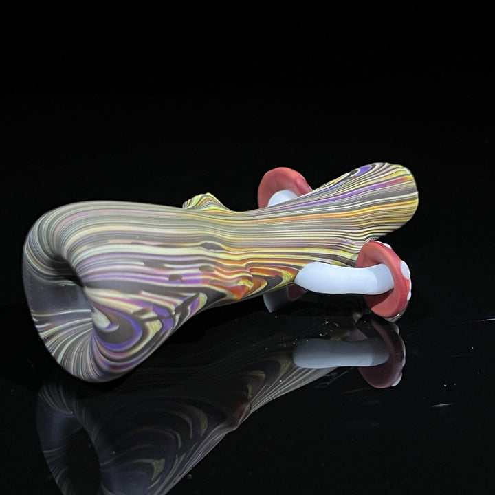 Woodgrain Mushroom Chillum Glass Pipe Wazoo Glass