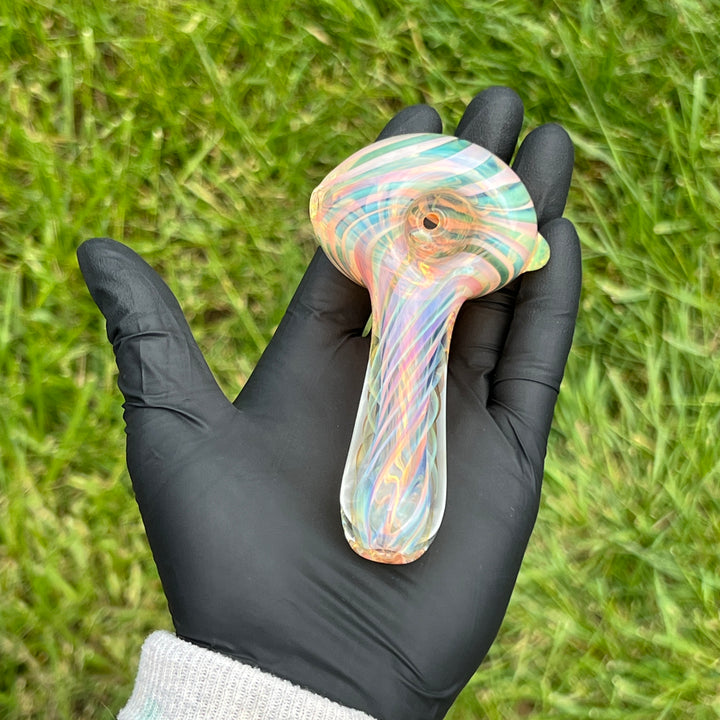 Thick Fume Pipe Green Slyme Marble Glass Pipe Chuck Glass   