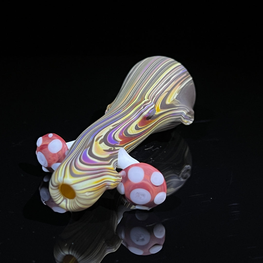 Woodgrain Mushroom Chillum Glass Pipe Wazoo Glass