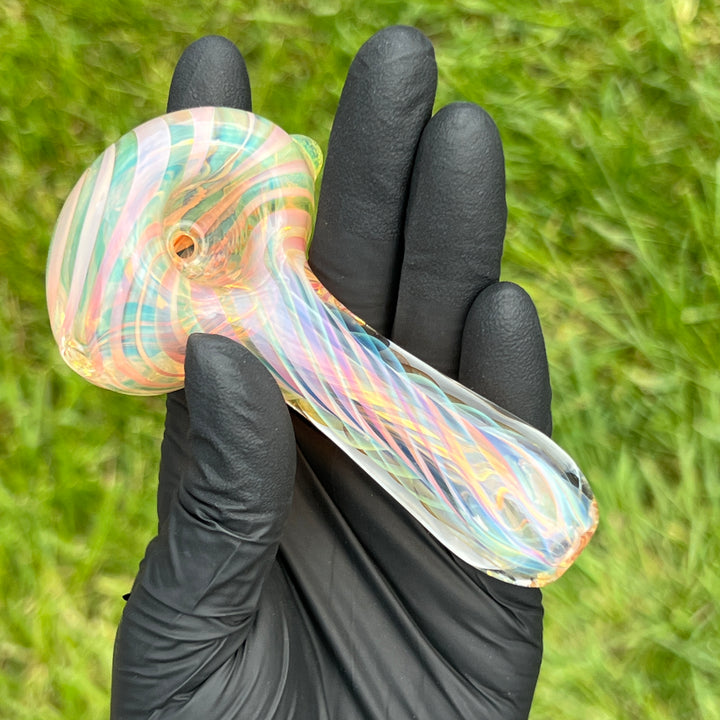 Thick Fume Pipe Green Slyme Marble Glass Pipe Chuck Glass   