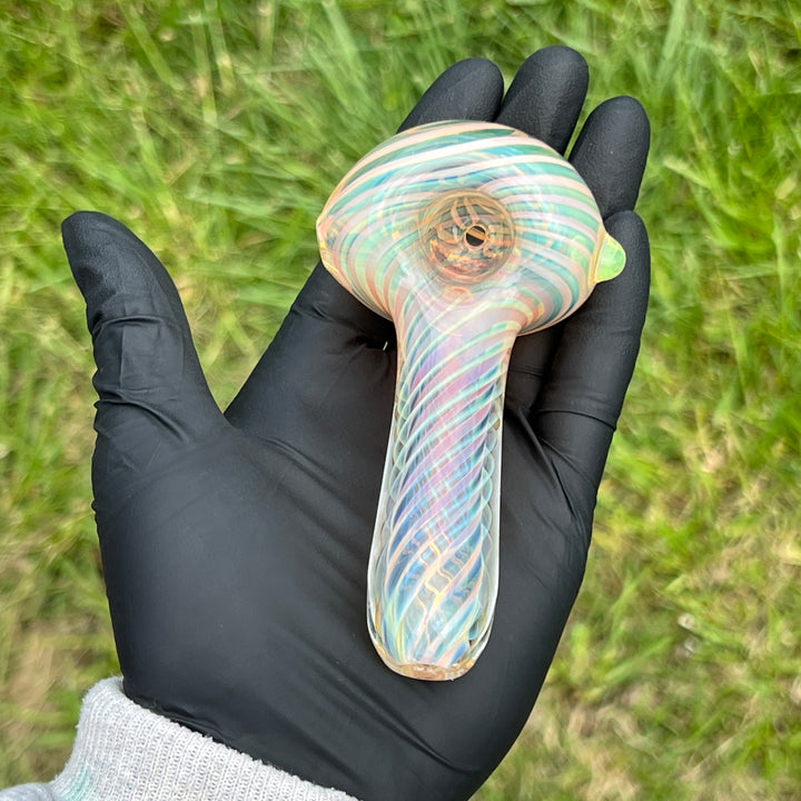 Thick Fume Pipe Green Slyme Marble Glass Pipe Chuck Glass   