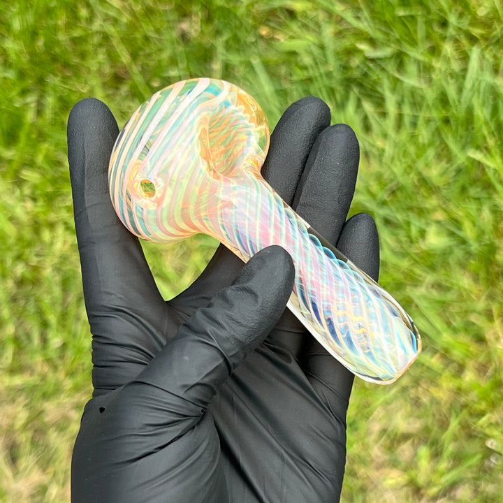 Thick Fume Pipe Green Slyme Marble Glass Pipe Chuck Glass   