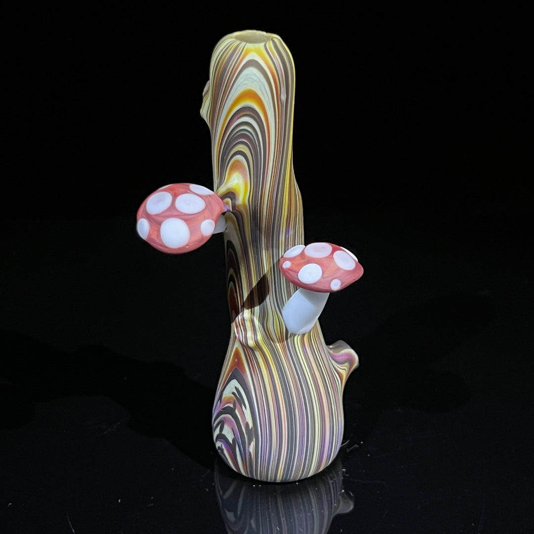 Woodgrain Mushroom Chillum Glass Pipe Wazoo Glass