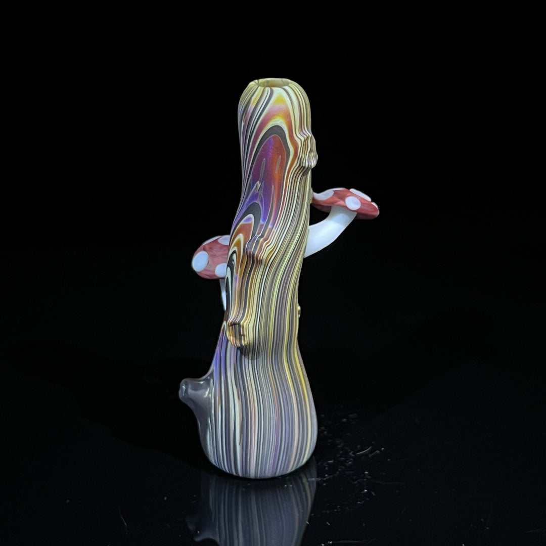 Woodgrain Mushroom Chillum Glass Pipe Wazoo Glass