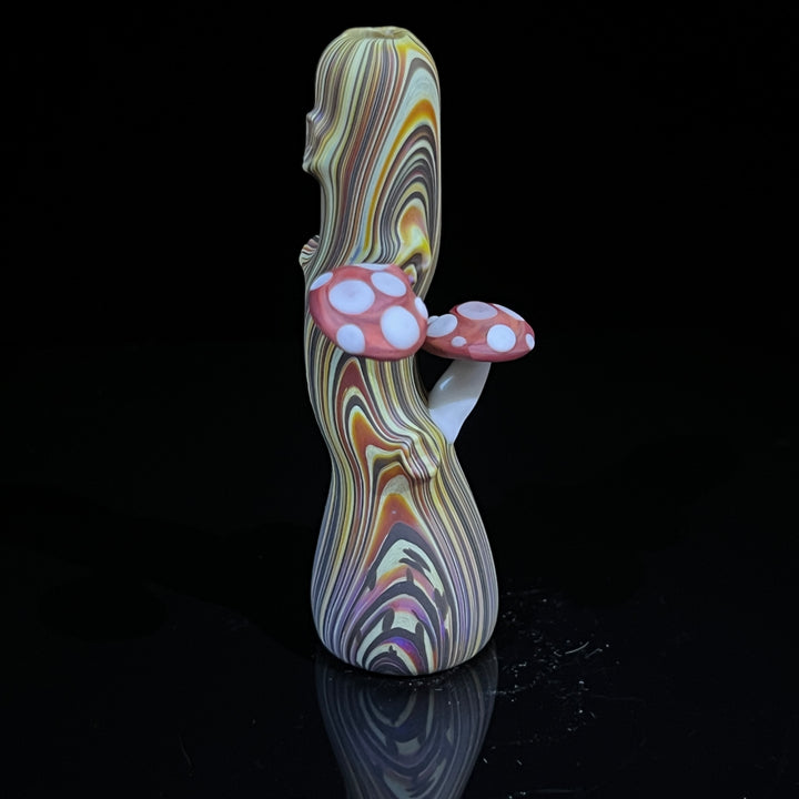 Woodgrain Mushroom Chillum Glass Pipe Wazoo Glass