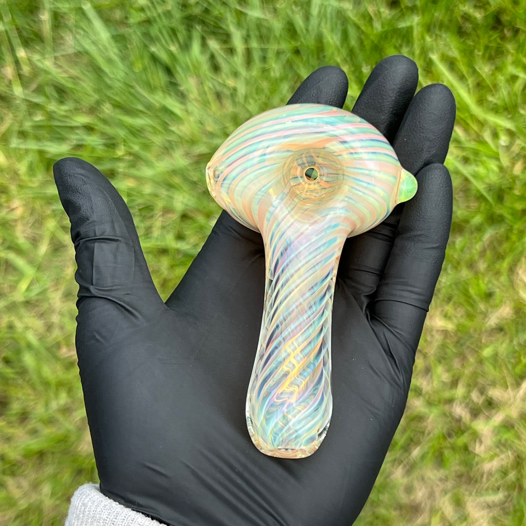 Thick Fume Pipe Green Slyme Marble Glass Pipe Chuck Glass   