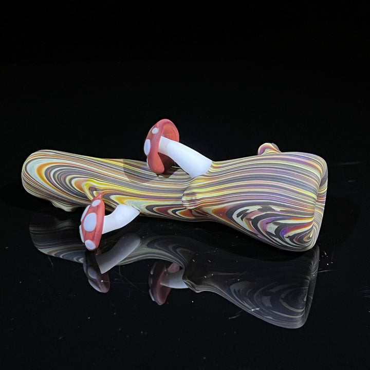 Woodgrain Mushroom Chillum Glass Pipe Wazoo Glass