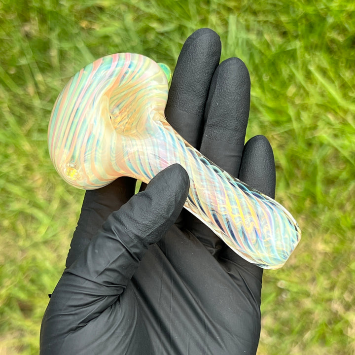 Thick Fume Pipe Green Slyme Marble Glass Pipe Chuck Glass   