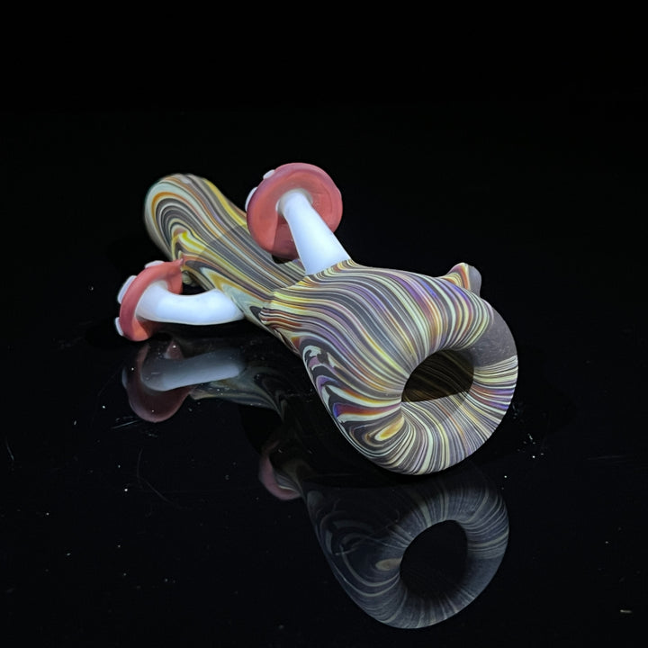 Woodgrain Mushroom Chillum Glass Pipe Wazoo Glass