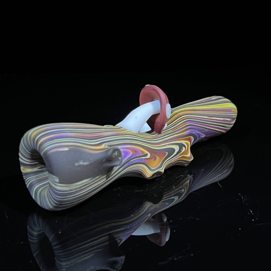 Woodgrain Mushroom Chillum Glass Pipe Wazoo Glass