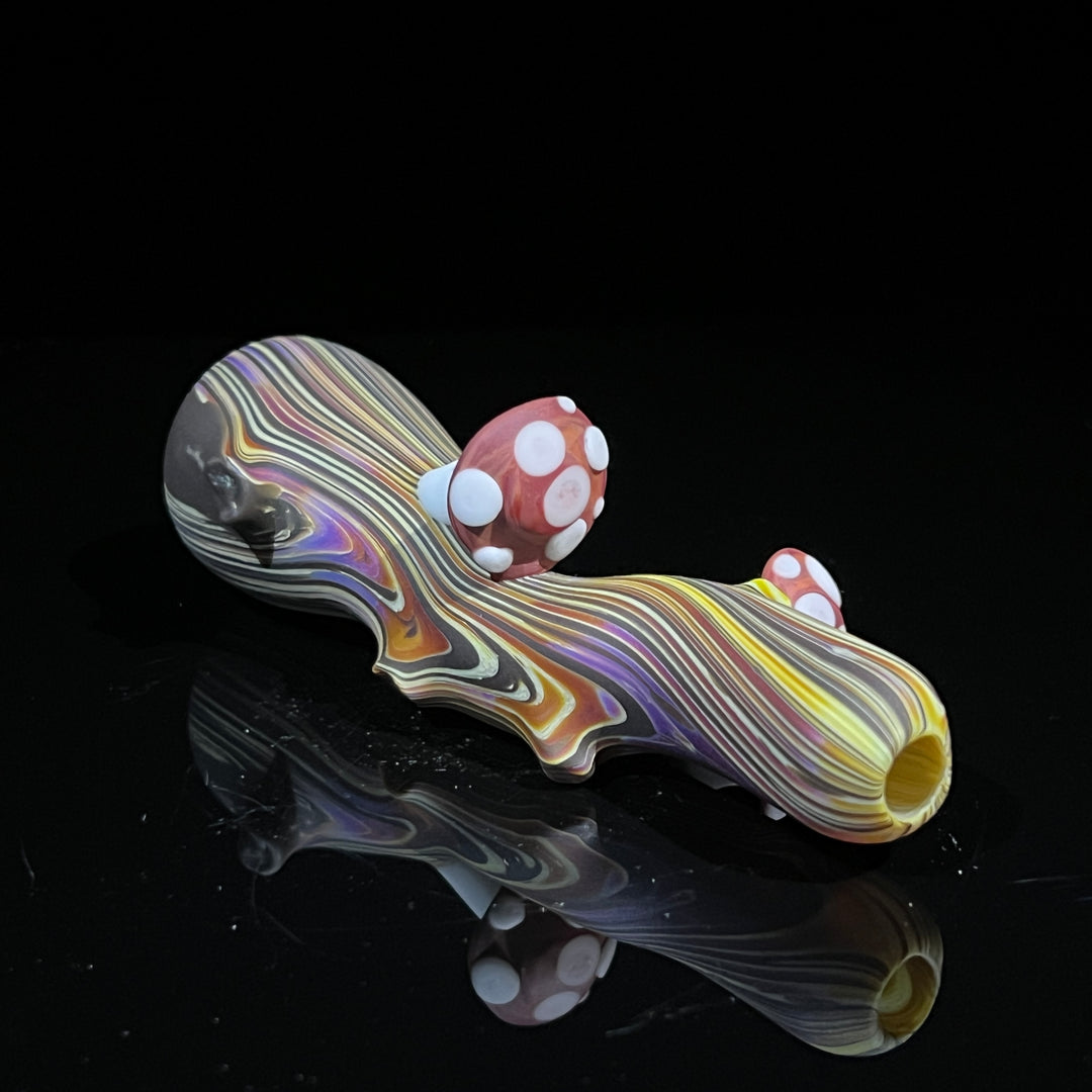 Woodgrain Mushroom Chillum Glass Pipe Wazoo Glass