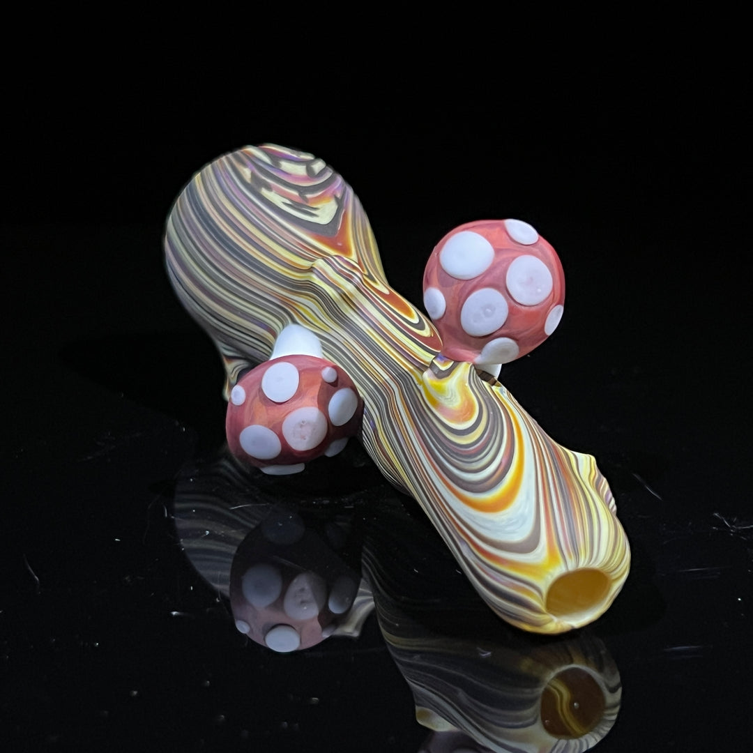 Woodgrain Mushroom Chillum Glass Pipe Wazoo Glass