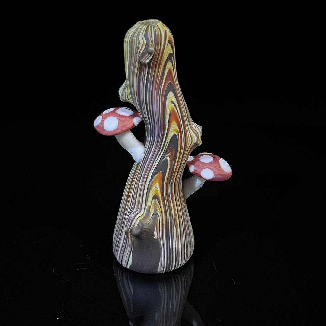 Wood Grain Mushroom Chillum Glass Pipe Wazoo Glass