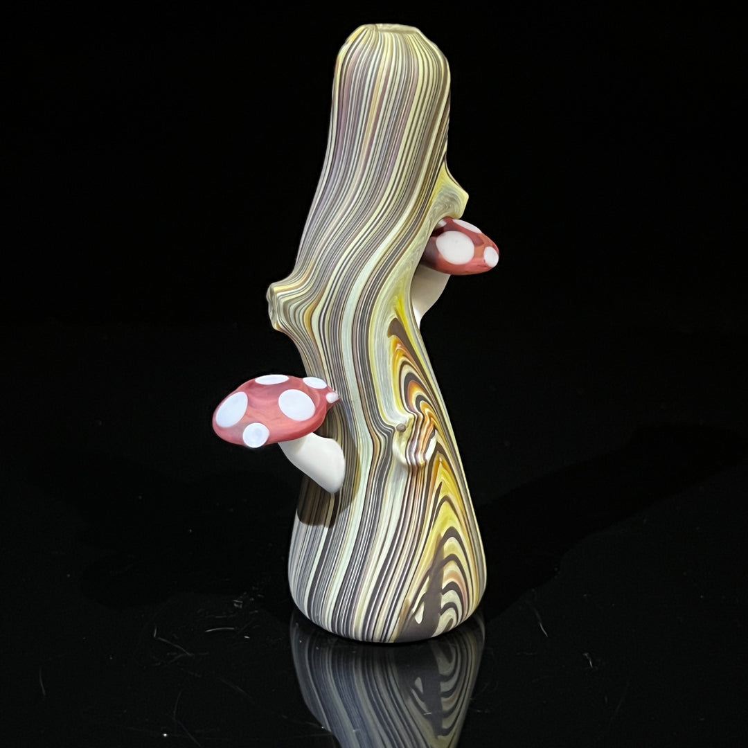 Wood Grain Mushroom Chillum Glass Pipe Wazoo Glass