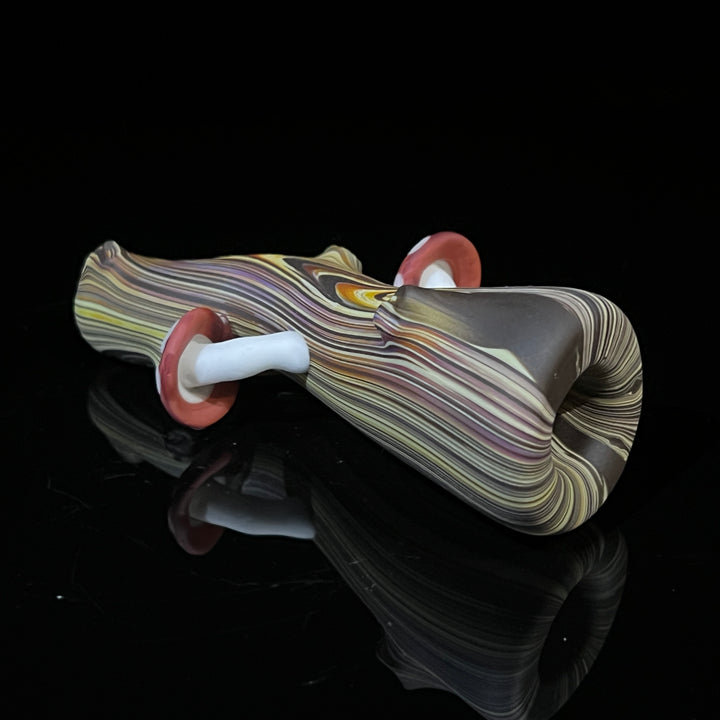 Wood Grain Mushroom Chillum Glass Pipe Wazoo Glass