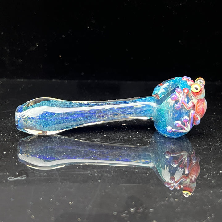 Blue Sea Sparkle Frog Spoon Glass Pipe Beezy Glass   