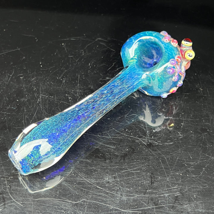 Blue Sea Sparkle Frog Spoon Glass Pipe Beezy Glass   