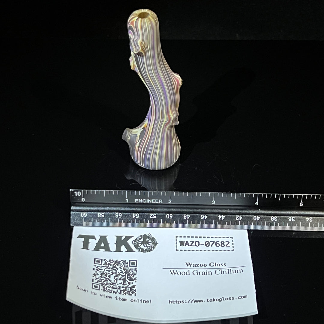 Wood Grain Chillum Glass Pipe Wazoo Glass