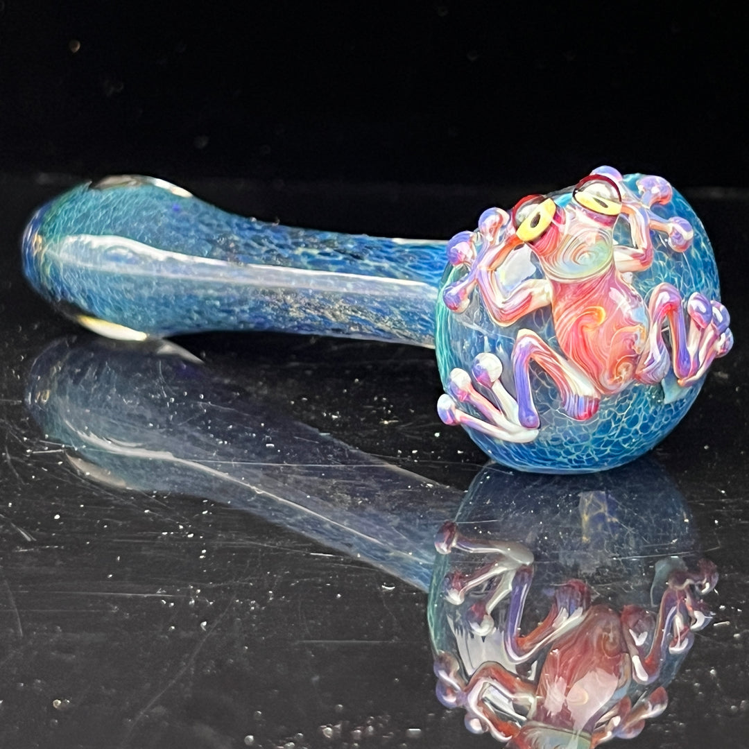 Blue Sea Sparkle Frog Spoon Glass Pipe Beezy Glass   