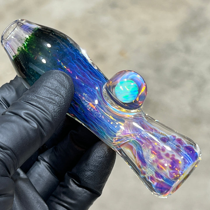 Purple Seaweed Opal Chillum Glass Pipe Tako Glass   