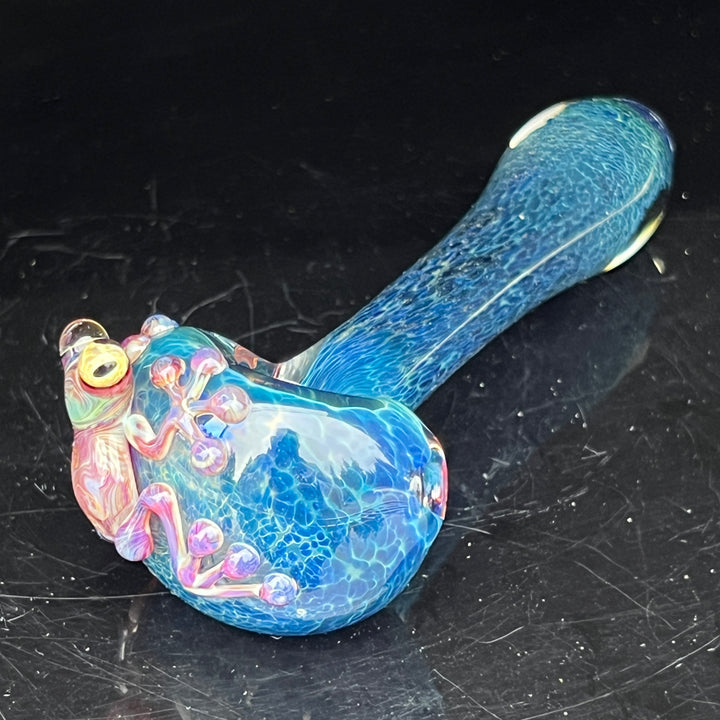 Blue Sea Sparkle Frog Spoon Glass Pipe Beezy Glass   