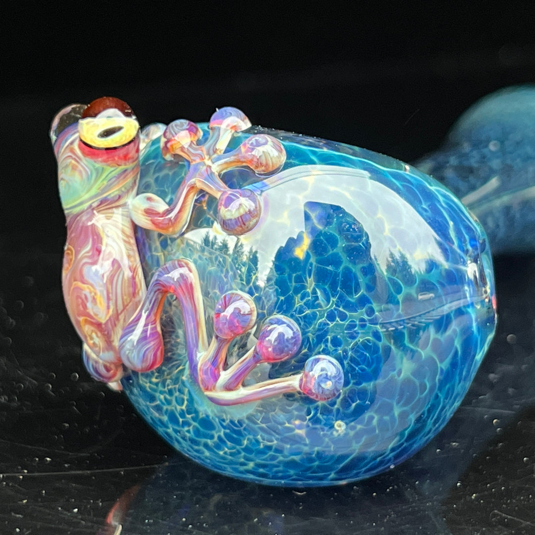 Blue Sea Sparkle Frog Spoon Glass Pipe Beezy Glass   