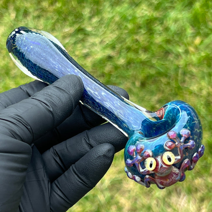 Blue Sea Sparkle Frog Spoon Glass Pipe Beezy Glass   