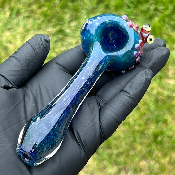 Blue Sea Sparkle Frog Spoon Glass Pipe Beezy Glass   