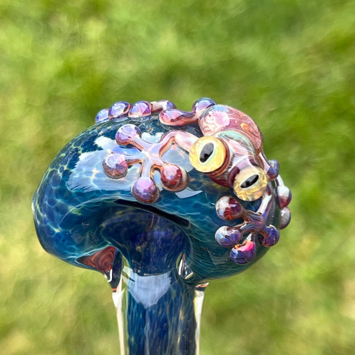 Blue Sea Sparkle Frog Spoon Glass Pipe Beezy Glass   