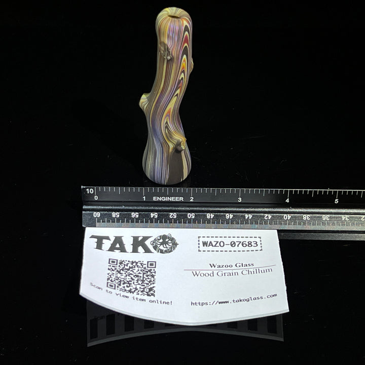 Wood Grain Chillum Glass Pipe Wazoo Glass