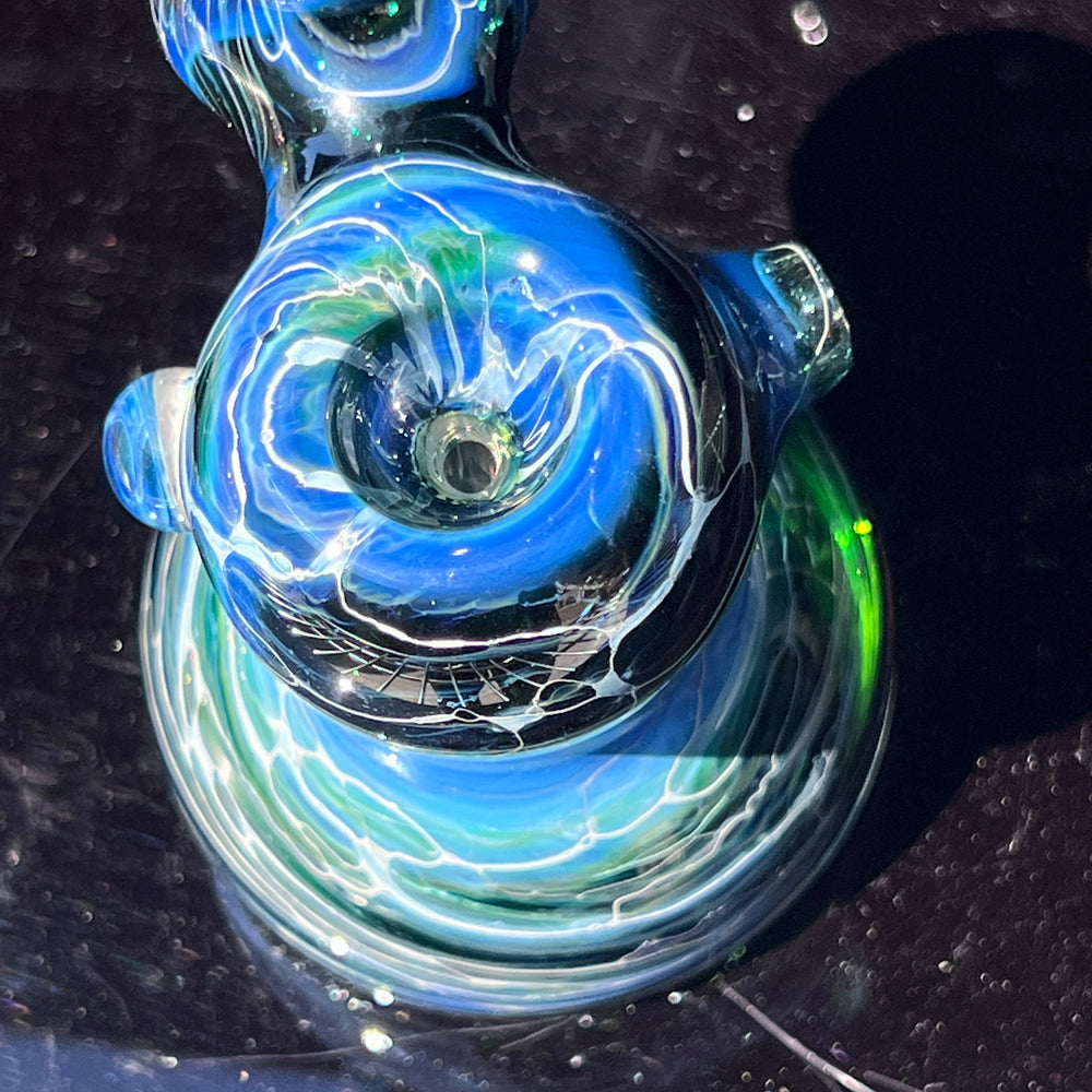 Exp Green Marble Bubbler Glass Pipe Sable Haze   