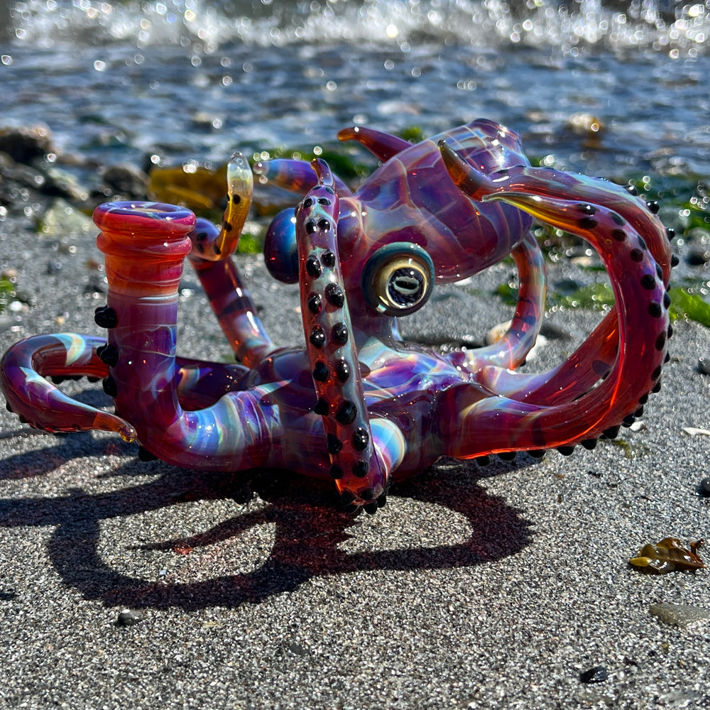 Purple Octopus Glass Pipe Tako Glass   