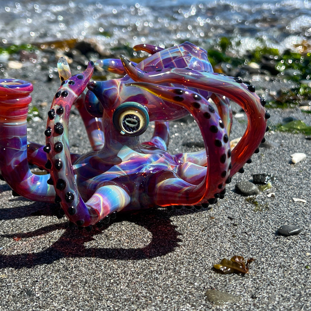 Purple Octopus Glass Pipe Tako Glass   