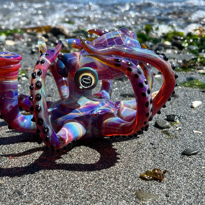 Purple Octopus Glass Pipe Tako Glass   