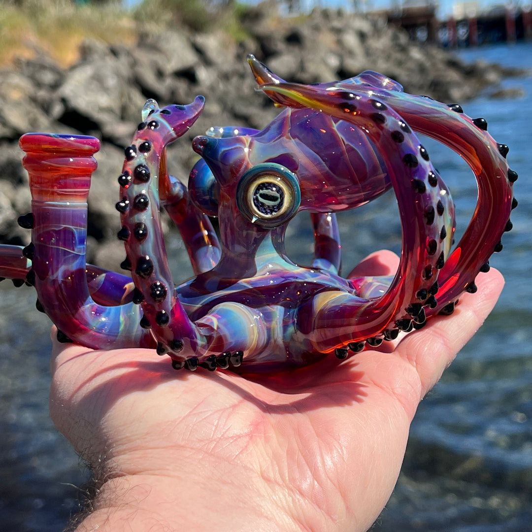 Purple Octopus Glass Pipe Tako Glass   