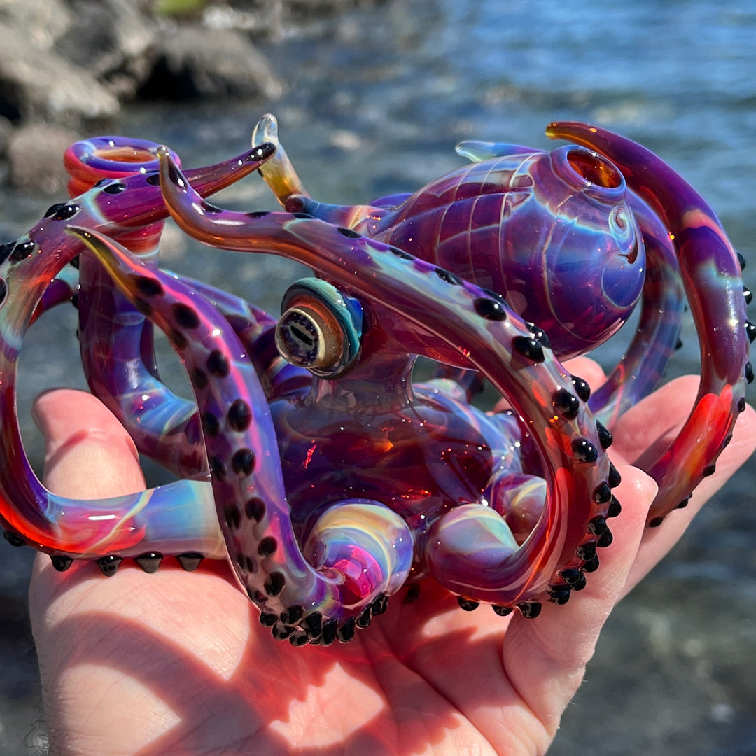 Purple Octopus Glass Pipe Tako Glass   