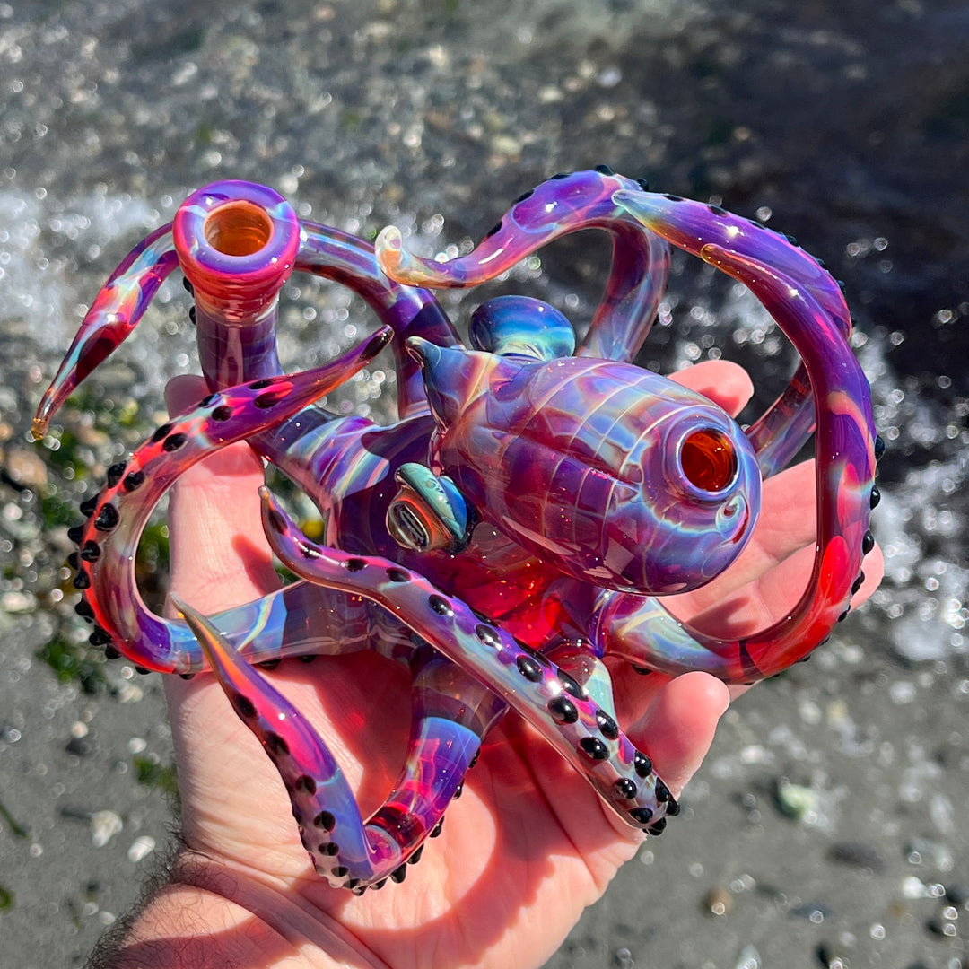 Purple Octopus Glass Pipe Tako Glass   