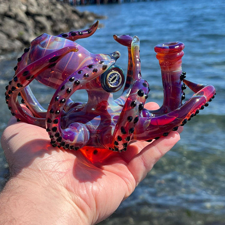 Purple Octopus Glass Pipe Tako Glass   