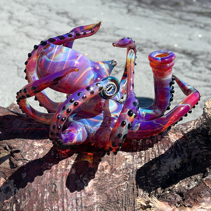 Purple Octopus Glass Pipe Tako Glass   