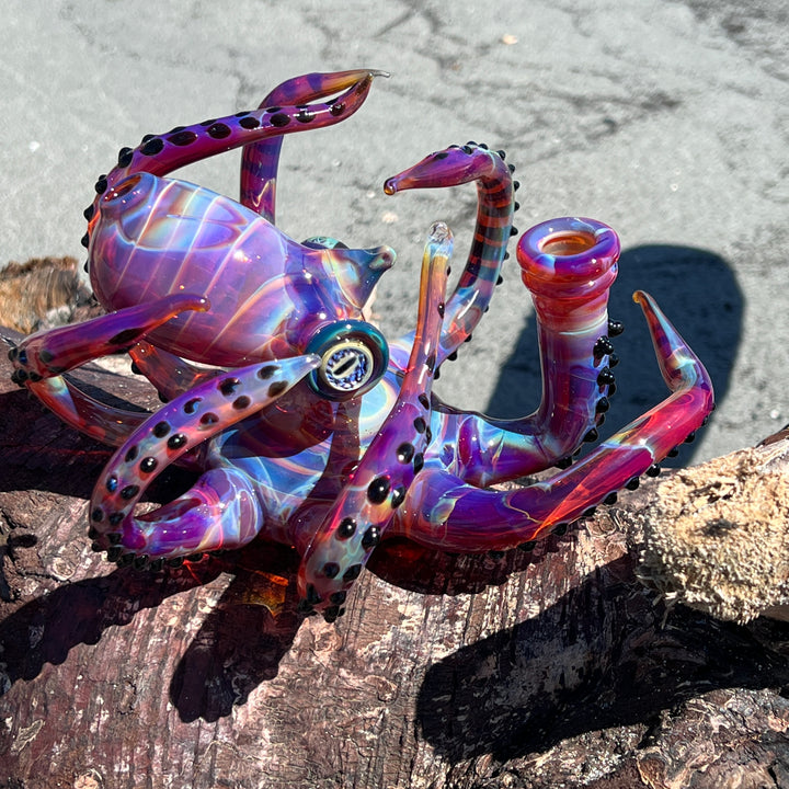 Purple Octopus Glass Pipe Tako Glass   