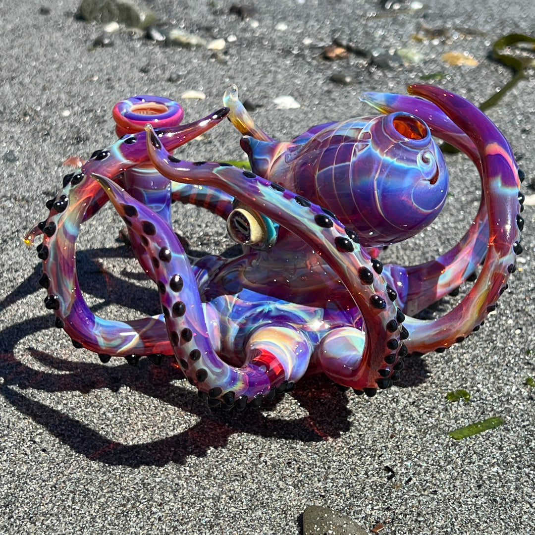 Purple Octopus Glass Pipe Tako Glass   