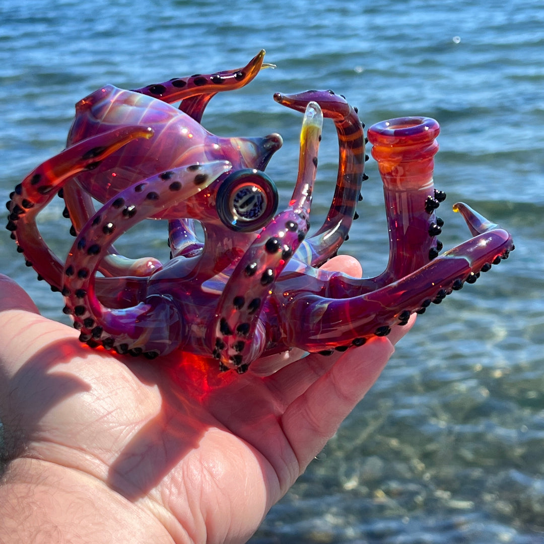 Purple Octopus Glass Pipe Tako Glass   