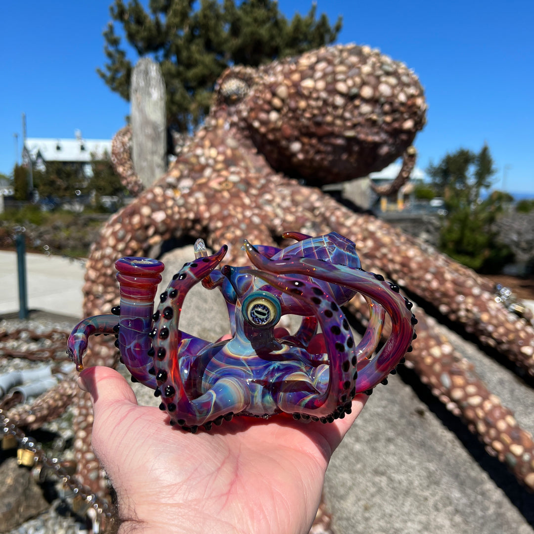 Purple Octopus Glass Pipe Tako Glass   