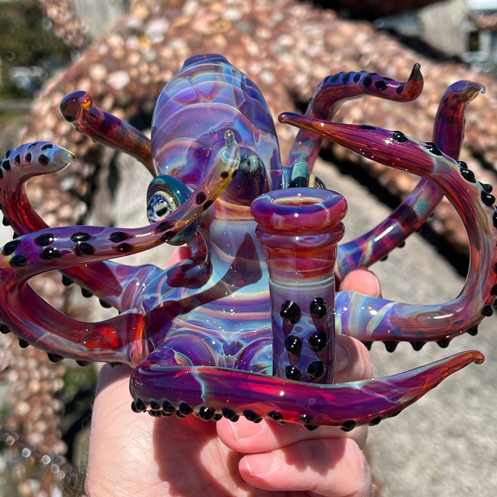 Purple Octopus Glass Pipe Tako Glass   