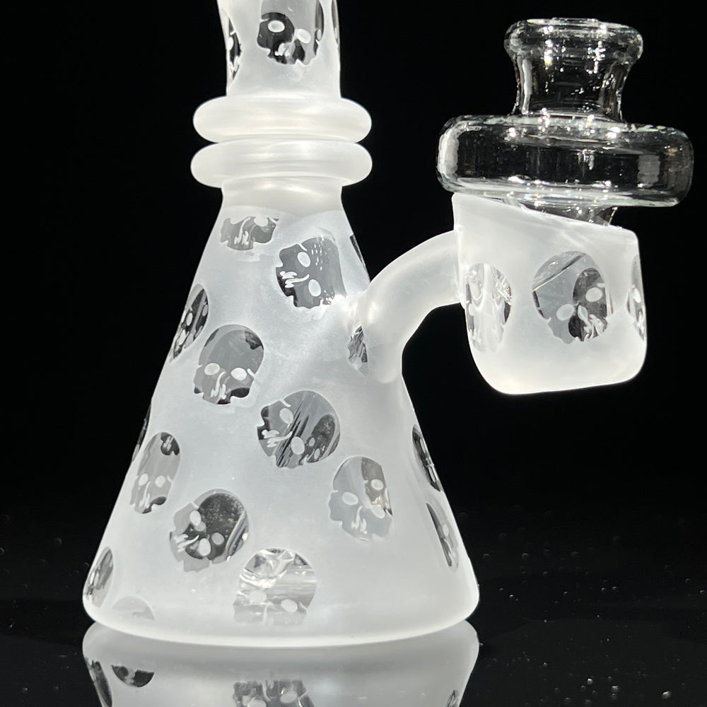 Frosted Skulls Quartz Mini Rig Glass Pipe TG